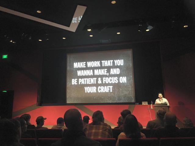 Mikey Burton, a "designy illustrator" speaking at the Denver Art Museum as part of the AIGA Colorado Speaker Series. 