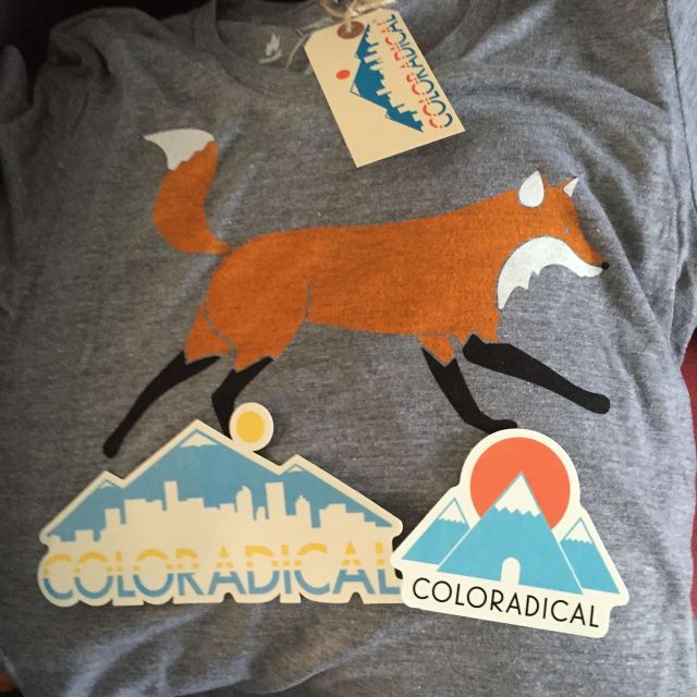 Tee shirt and stickers by Coloradical, a tee company located in Denver. Website: http://www.coloradicalshirts.com/